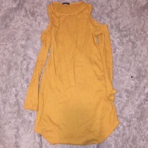 Cut off shoulder dress